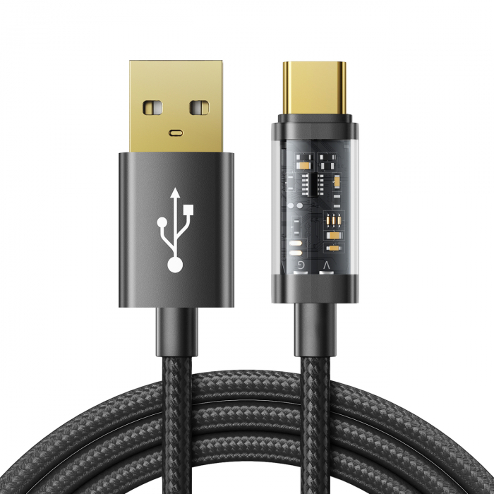 Cablu Joyroom USB - USB Tip C pentru încărcare/transmitere de date 3A 1.2m negru (S-UC027A12) [1]