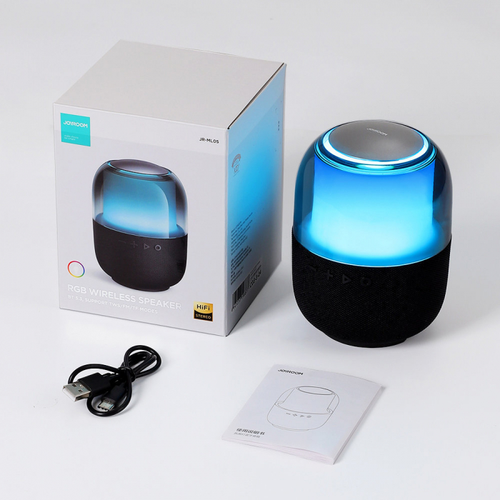 Boxă wireless Bluetooth 5.3 Joyroom JR-ML05 cu iluminare RGB – Sunet HiFi de 8W, baterie de 1500 mAh și moduri multiple de redare [8]