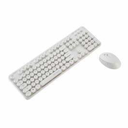Kit tastatura + mouse Serioux Retro light 9910WH, wireless 2.4GHz, US layout, multimedia, mouse optic 800-1600dpi, USB, nano receiver, alb [2]