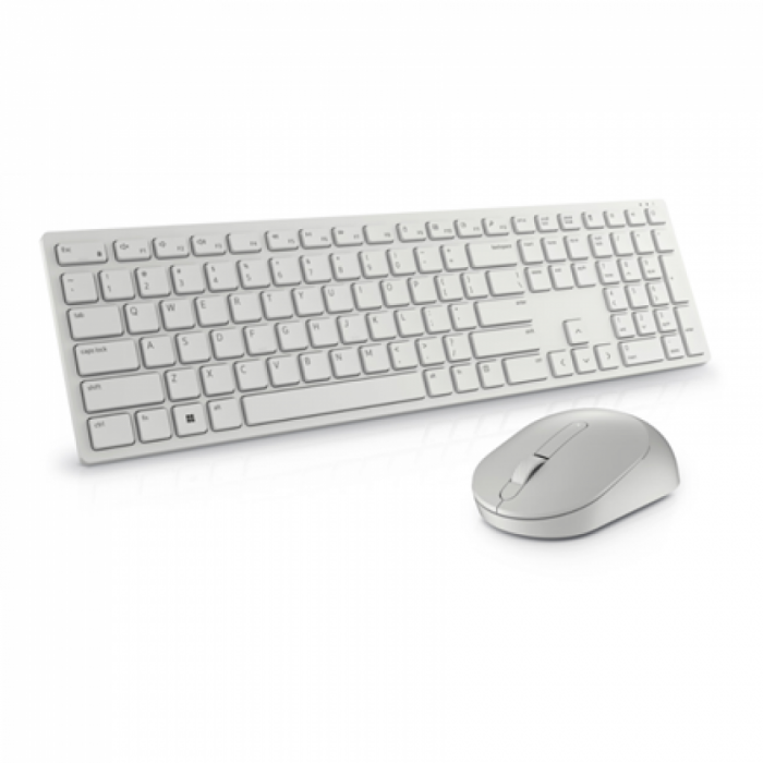 Kit tastatură și mouse Dell KM5221W, wireless, alb – Design elegant, taste silențioase și conectivitate rapidă [2]
