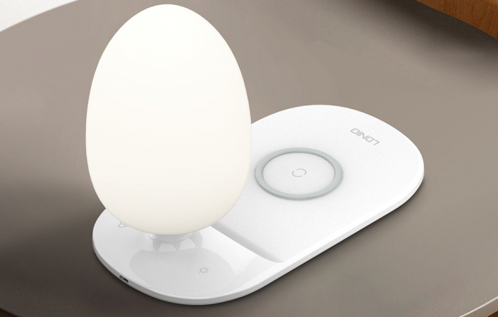 Lampă de noapte cu încărcare wireless Qi LDNIO Y3 albă – Iluminare reglabilă și încărcare rapidă pentru dispozitivele tale [3]