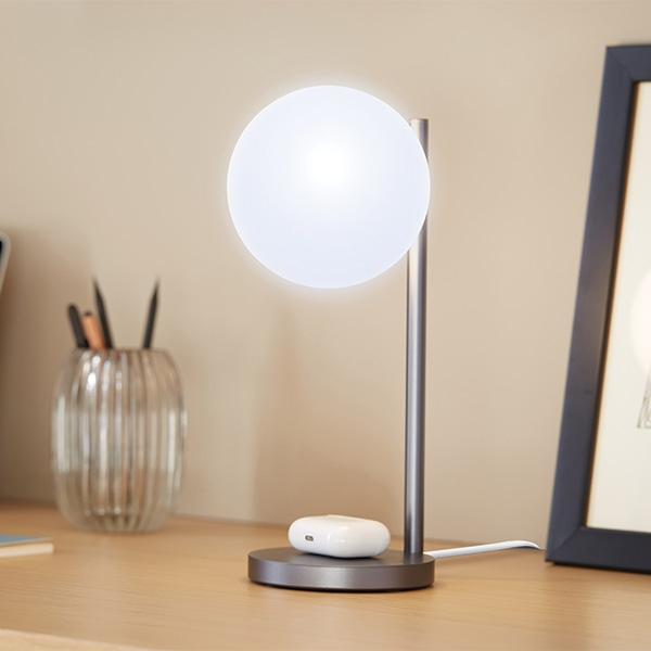 Lampă LED Lexon Bubble Lamp LH70X gri metalizat cu încărcător wireless [7]