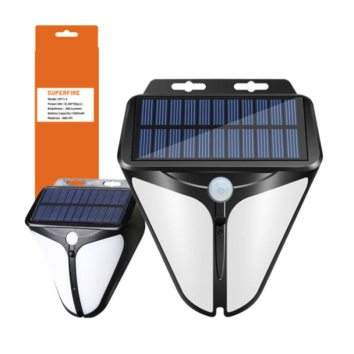 Lampă Solară LED Superfire FF11-F, 6W, 280lm, Acumulator 1500mAh, Rezistentă la Intemperii [3]