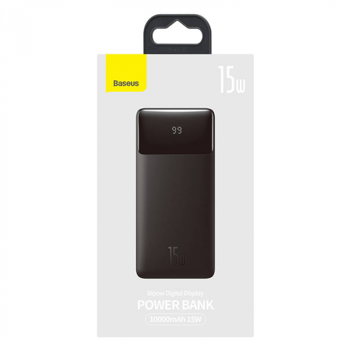 Powerbank Baseus Bipow 10000mAh, 2xUSB, USB-C, 15W (black) [5]