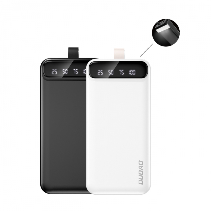 Powerbank Dudao 30000 mAh 2x USB / USB-C cu lumină LED albă (K8s+ alb) [5]