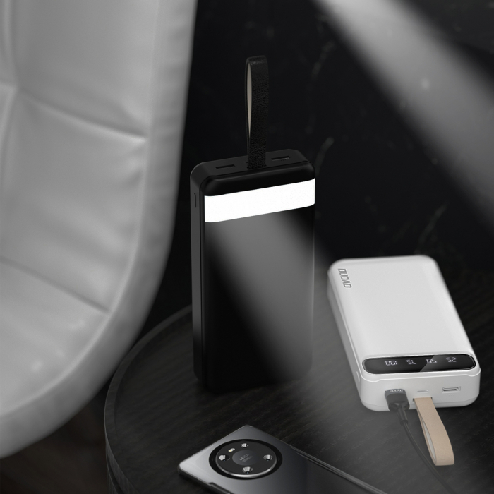 Powerbank Dudao 30000 mAh 2x USB / USB-C cu lumină LED albă (K8s+ alb) [6]