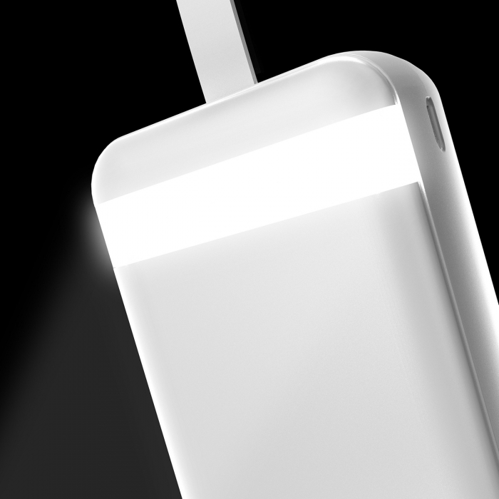 Powerbank Dudao 30000 mAh 2x USB / USB-C cu lumină LED albă (K8s+ alb) [2]