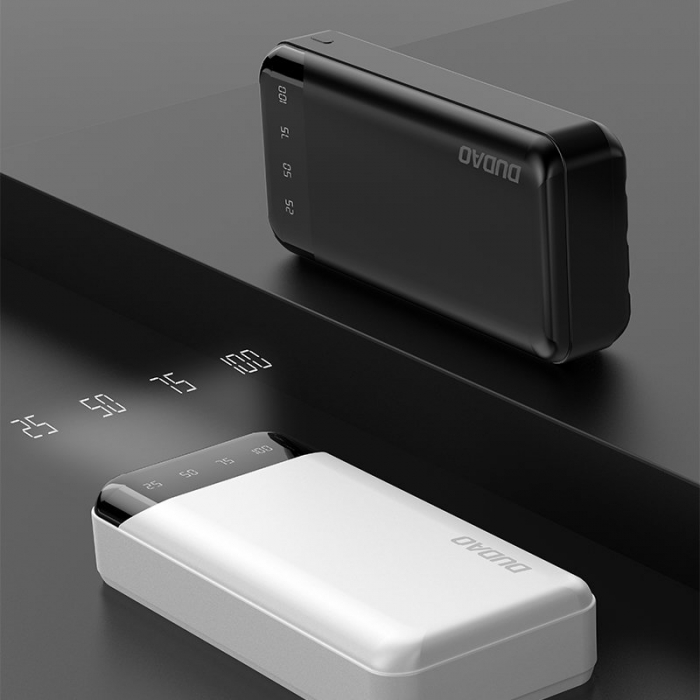 Powerbank Dudao cu 3 cabluri incorporate 20000mAh USB Type C + micro USB + Lightning white (Dudao K6Pro +) [4]