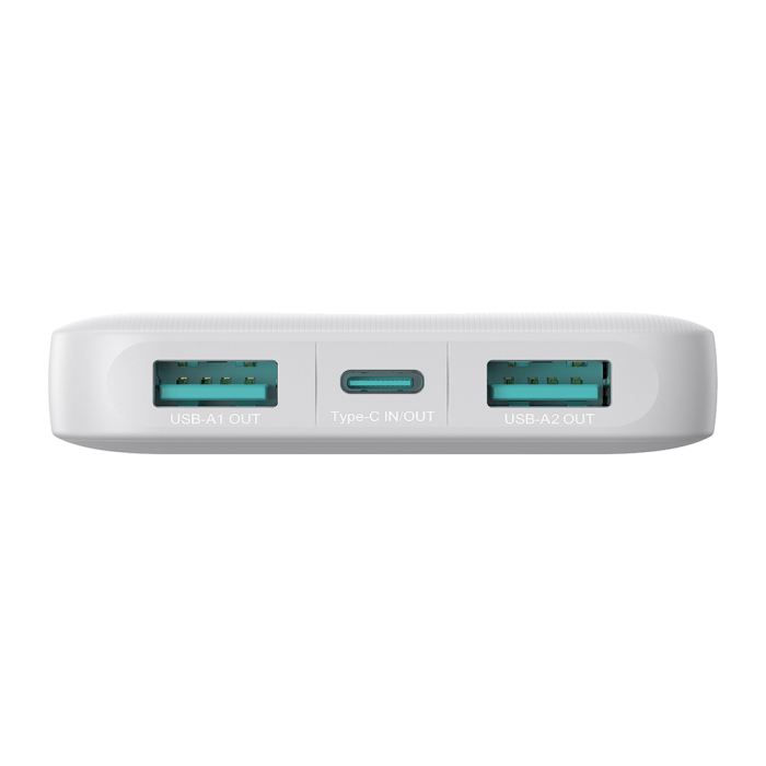 Powerbank Joyroom JR-PBF12 10000mAh – Încărcare Rapidă 2.4A, 2x USB-A, USB-C, Design Subțire, Alb [5]