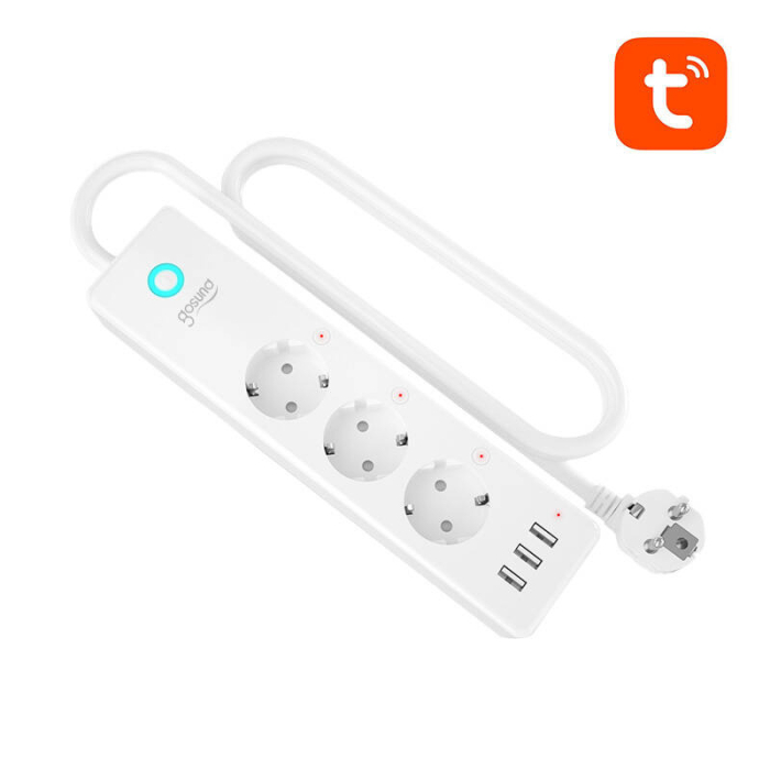 Prelungitor inteligent Gosund P1 PLUS – WiFi, 4 prize AC Schuko, 3 porturi USB-A, Control Tuya Smart [3]