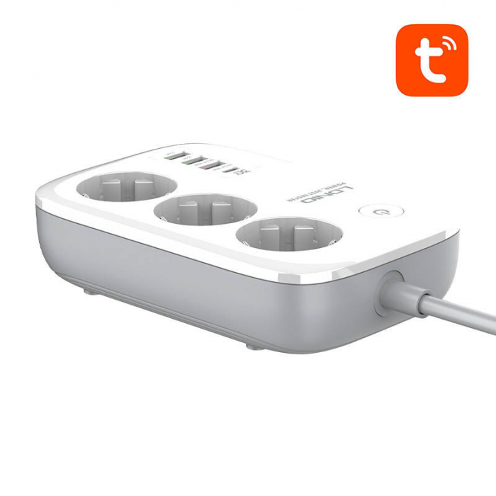 Prelungitor Smart Wi-Fi LDNIO SEW3452, Control prin Tuya, 3 Prize + 4 USB, Compatibil Alexa & Google Home – Alb [5]