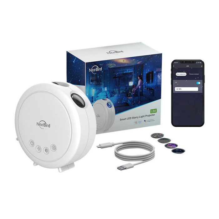 Proiector cer înstelat smart NiteBird LB4, WiFi, control prin aplicație, lumină ambientală, compatibil Alexa și Google Home [5]