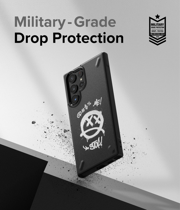 Husă durabilă din TPU Ringke Onyx Design pentru Samsung Galaxy S22 Ultra negru (Graffiti) () [3]
