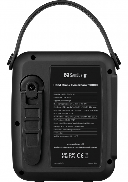Sandberg Hand Crank Powerbank 20000 [3]