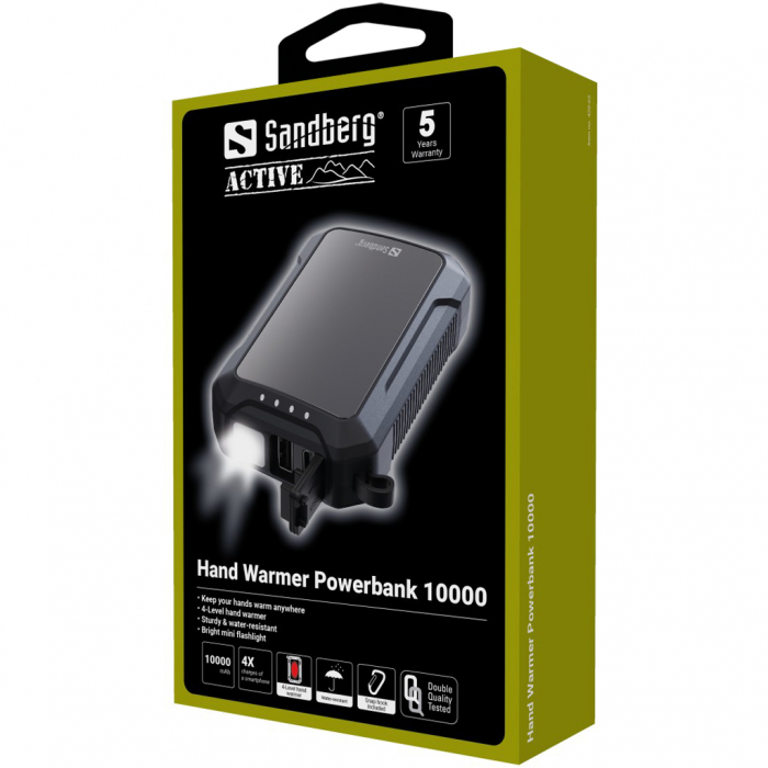 Powerbank Sandberg 10000 mAh cu Încălzitor de Mâini, Lanternă și IPX2 [7]