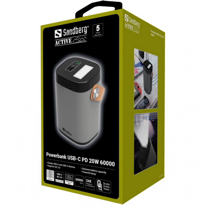 Sandberg Powerbank USB-C PD 20W 60000 [6]
