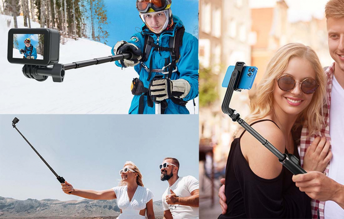 Selfie stick Telesin pentru smartphone-uri și camere sport cu telecomandă BT (TE-RCSS-001) [4]