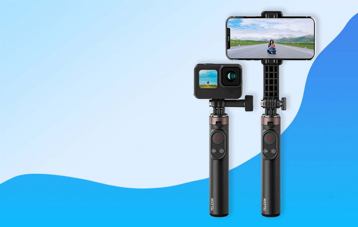 Selfie stick Telesin pentru smartphone-uri și camere sport cu telecomandă BT (TE-RCSS-001) [3]