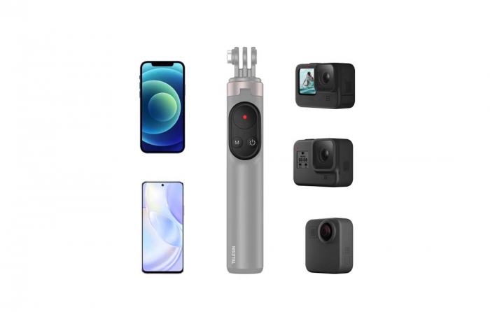 Selfie stick Telesin pentru smartphone-uri și camere sport cu telecomandă BT (TE-RCSS-001) [7]