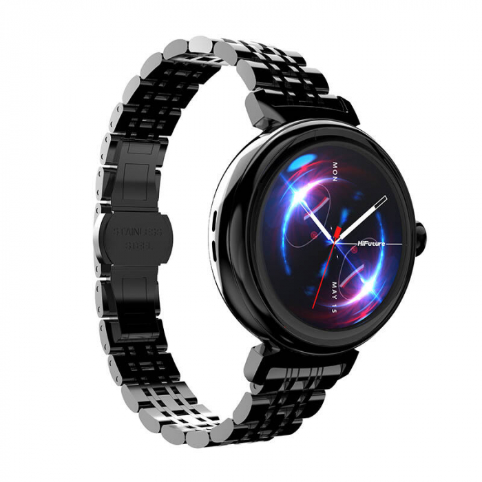 Smartwatch HiFuture Future Aura – Ecran AMOLED 1.04", Apeluri Bluetooth, Monitorizare Sănătate, IP68, Sport & Somn, Negru [6]