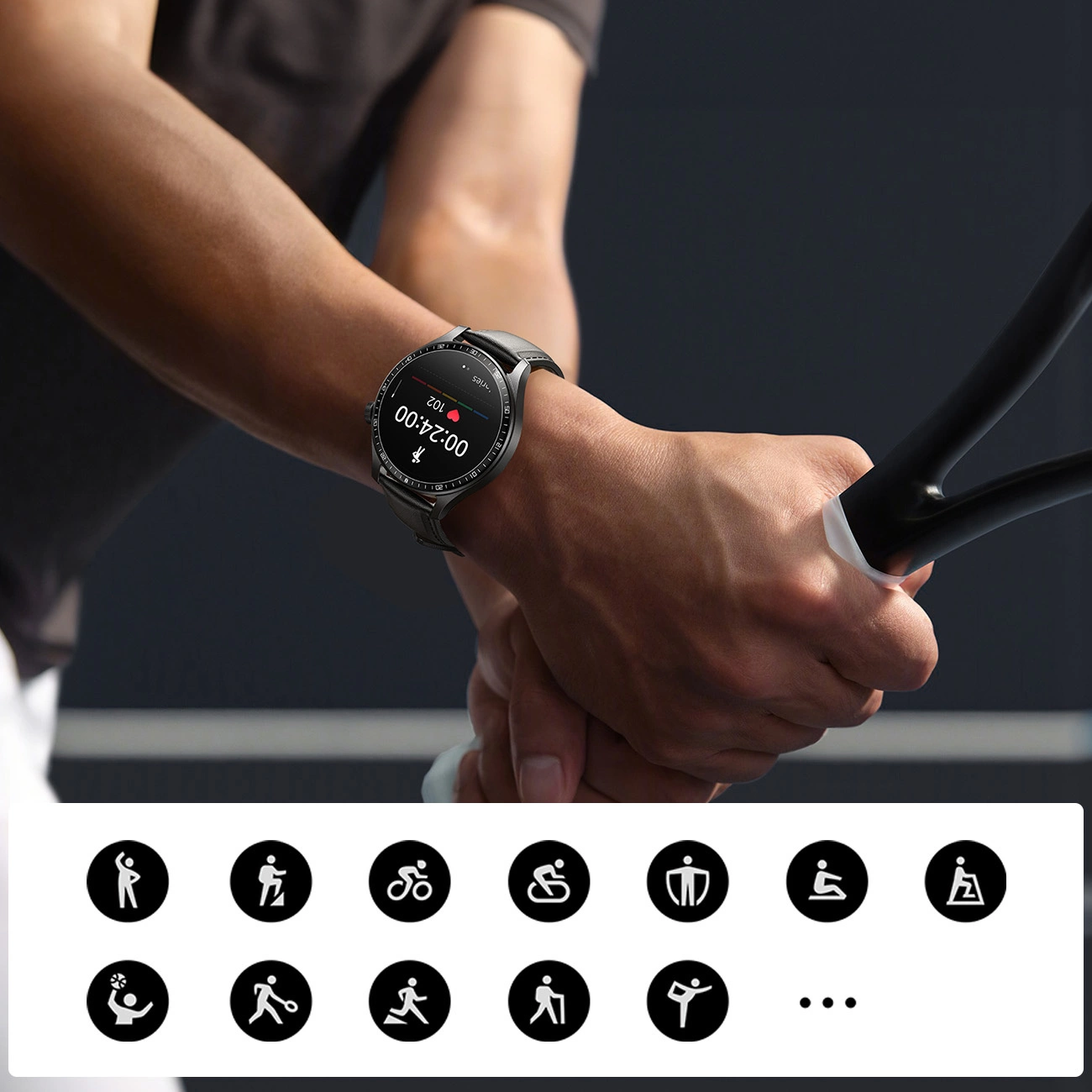 Smartwatch Joyroom Classic Series JR-FC2 PRO cu funcție de răspuns la apel - gri închis + curea cadou in cutie [12]