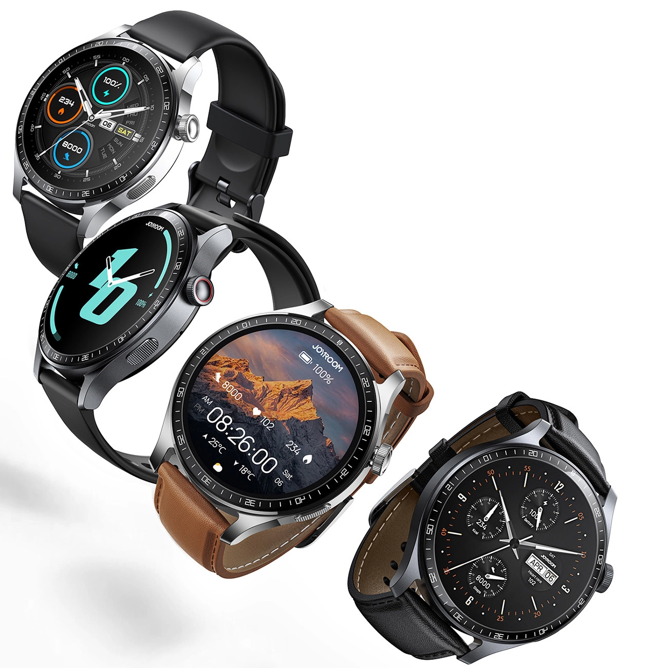 Smartwatch Joyroom Classic Series JR-FC2 PRO cu funcție de răspuns la apel - gri închis + curea cadou in cutie [13]