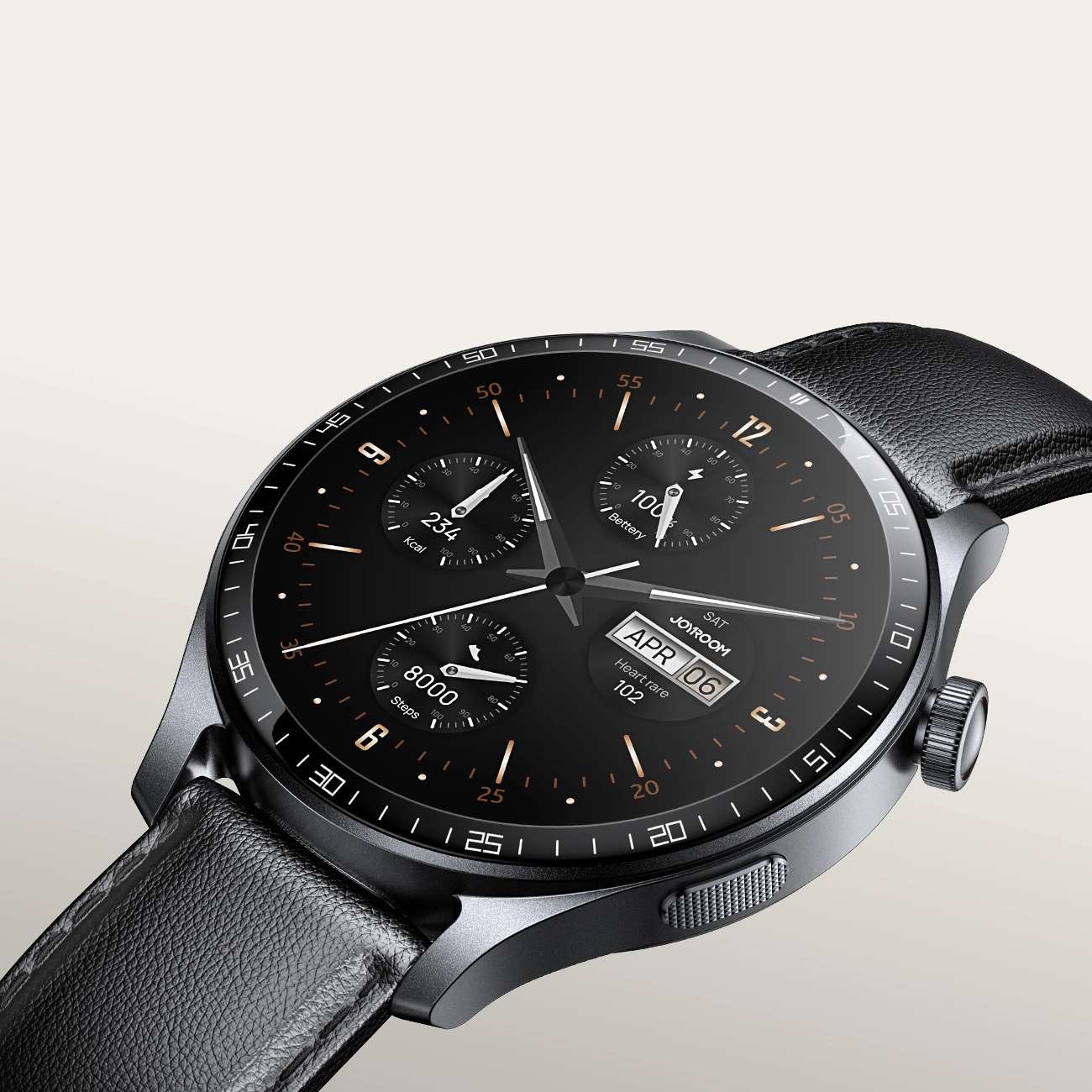 Smartwatch Joyroom Classic Series JR-FC2 PRO cu funcție de răspuns la apel - gri închis + curea cadou in cutie [18]