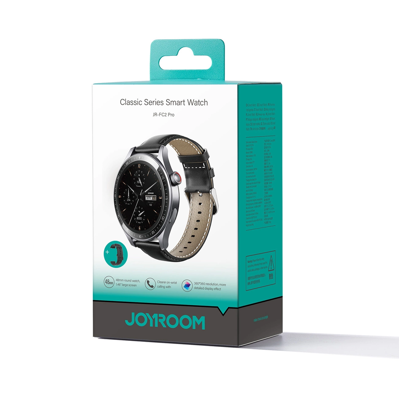 Smartwatch Joyroom Classic Series JR-FC2 PRO cu funcție de răspuns la apel - gri închis + curea cadou in cutie [9]