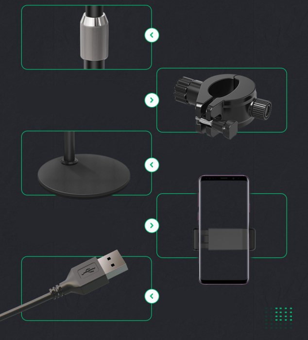 Suport pentru telefon cu LED Flash de desktop Blitzwolf BW-SL4 [10]