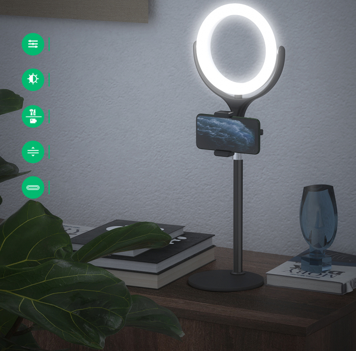 Suport pentru telefon cu LED Flash de desktop Blitzwolf BW-SL4 [6]