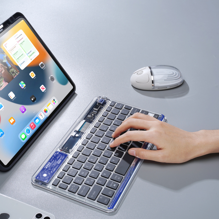 Tastatură Dux Ducis CK Wireless – Compatibilă Laptop, Tabletă, Telefon, Design Transparent, Ultra-Slim [5]