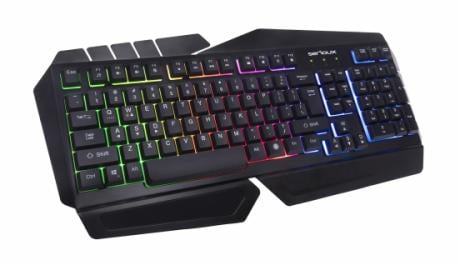 Tastatura gamig Serioux Andor, 104 taste, 19 taste Anti-ghosting , design ergonomic, iluminare rainbow, structura metalica neagra, taste negre, design cu palm rest, cablu USB 1.5M PVC, plug and play, compatibila cu Windows 2000/XP/9X/VISTA/7/8/10 [3]