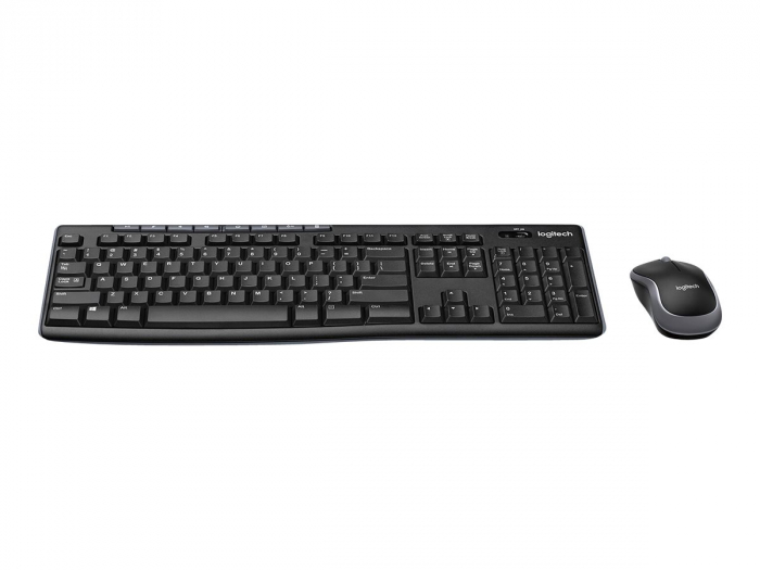 Kit tastatură și mouse wireless Logitech MK270, layout US – Tastatură full-size cu 8 taste multimedia și mouse compact, negru [4]
