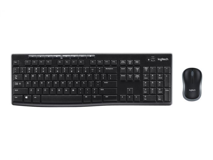 Kit tastatură și mouse wireless Logitech MK270, layout US – Tastatură full-size cu 8 taste multimedia și mouse compact, negru [5]