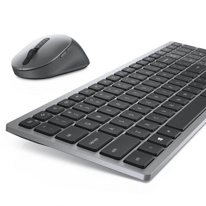 Tastatura + mouse DELL KM7120W  RF Wireless + Bluetooth Gray, Titanium [6]