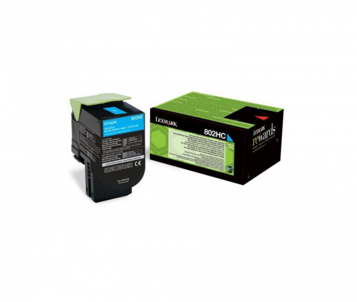 Toner Lexmark 80C2HCE, cyan, 3 k, CX410de , CX410de with 3 yearOnsite Service , CX410dte , CX410e , CX510de , CX510de Statoil ,CX510dhe , CX510dthe [1]