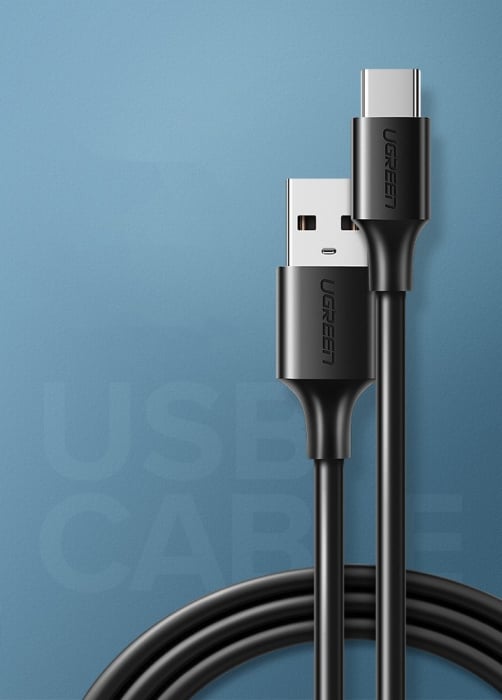 Ugreen cable USB - USB Type C 480 Mbps 3 A 1.5 m cable black (US287 60117) [2]