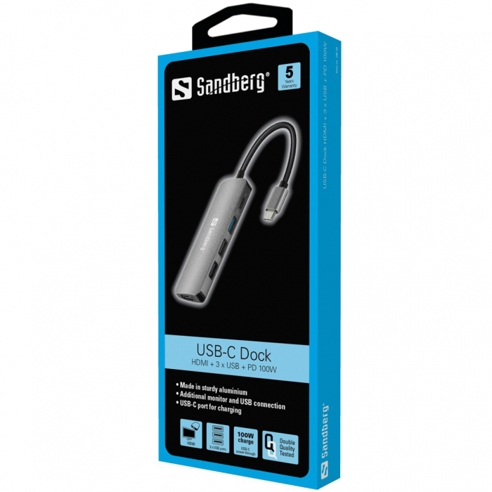 USB-C Dock HDMI+3xUSB+PD 100W [2]