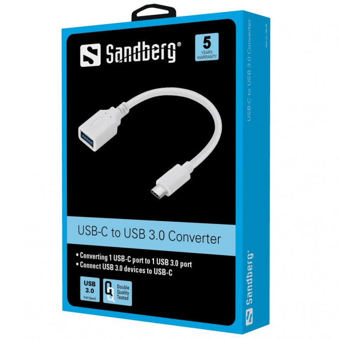 Convertor USB-C la USB 3.0, adaptor rapid pentru transfer de date, compatibil cu laptopuri, telefoane și tablete, design compact [2]