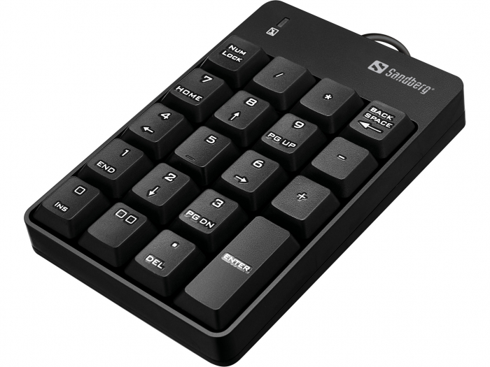 Tastatură numerică cu fir USB Sandberg – 19 taste pentru productivitate maximă, compatibilă cu Windows și Mac [1]