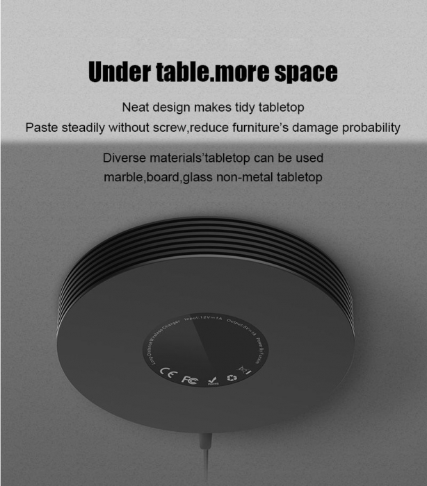 Vivolink Wireless QI Charger Waterproof, fara cabluri si fara gaurire [2]