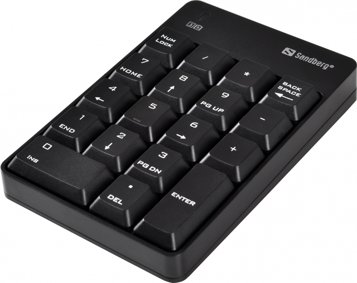 Tastatură numerică fără fir Sandberg – Conectivitate Bluetooth și 2.4 GHz, autonomie extinsă și design compact [1]