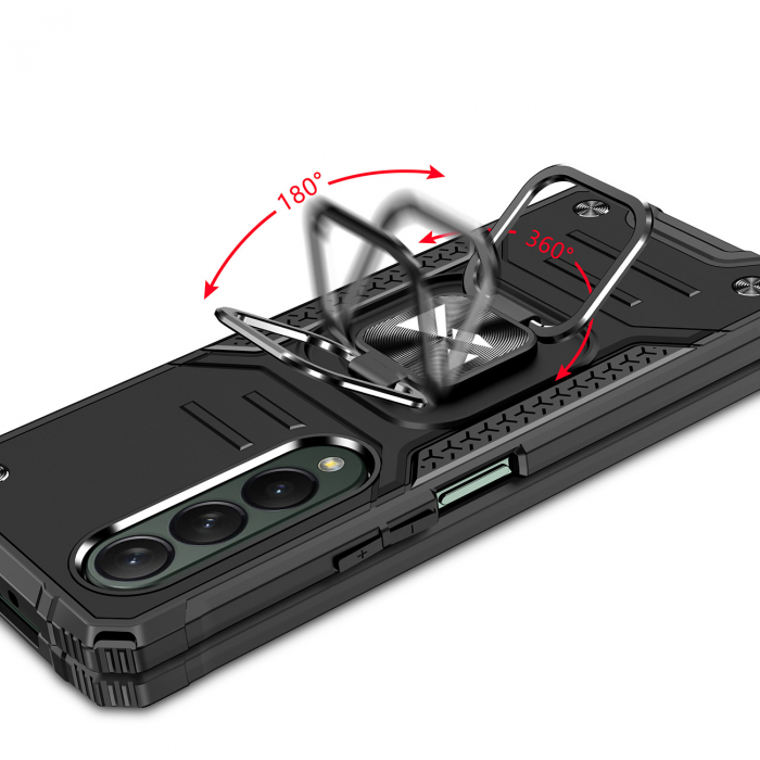 Husa Wozinsky Ring Armor pentru Samsung Galaxy Z Fold 4 husa blindata suport magnetic inel negru [5]