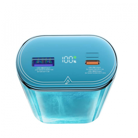 Baterie externă - Acefast Sparkling Series stylish fluorescent power bank 10000mAh 22.5W USB-A / USB-C PD QC blue (M3-10000)