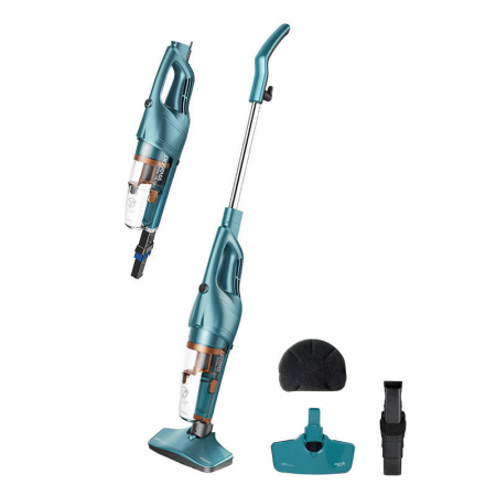 Aspirator vertical - Aspirator vertical 2-în-1 Deerma DX900 – 600W, 17.000 Pa, Filtru HEPA, Silențios, Turcoaz