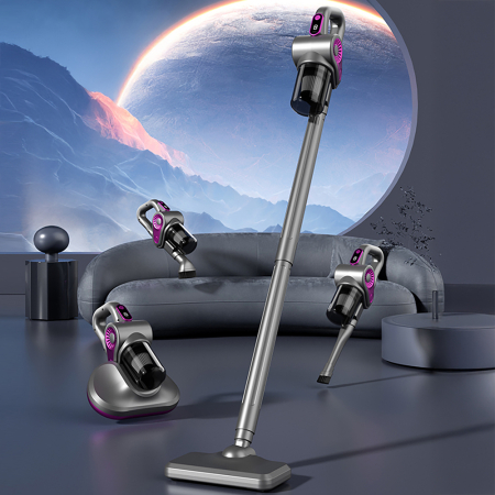 Aspirator vertical portabil 4 în 1 gri cu perie pentru acarieni și saltele [3]