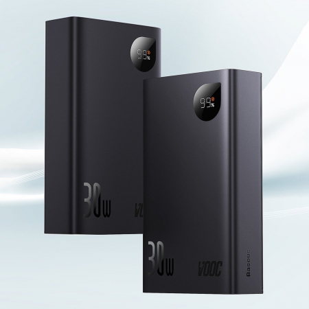 Baseus Adaman2 powerbank with digital display 20000mAh 30W 2 x USB / 1x USB Type C Power Delivery Quick Charge SCP, Oppo Super VOOC black (PPAD050101) [8]