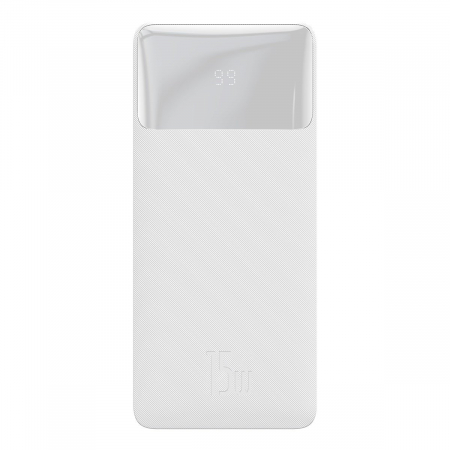 Baseus Bipow powerbank with display 10000mAh 15W white (Overseas Edition) + USB-A - Micro USB 0.25m cable white (PPBD050002) [0]