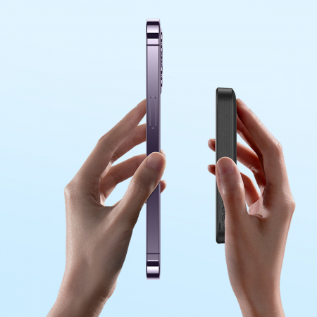 Baseus Magnetic Mini Power Bank with MagSafe 15W / PD QC 20W 10000mAh Black (Overseas Edition) + Xiaobai Series Cable USB-C - USB-C 60W 3A 0.5m Black [6]