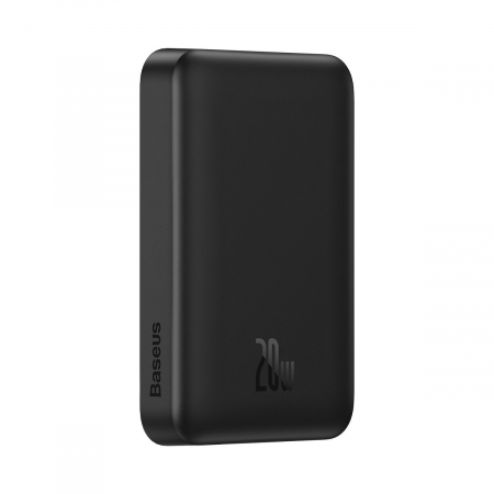 Baseus Magnetic Mini Power Bank with MagSafe 15W / PD QC 20W 10000mAh Black (Overseas Edition) + Xiaobai Series Cable USB-C - USB-C 60W 3A 0.5m Black [0]